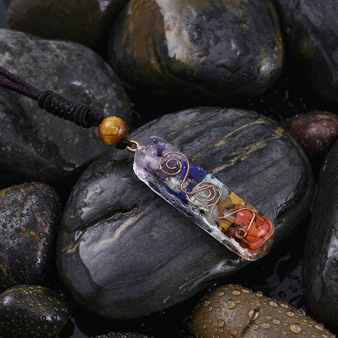 Natural Tiger Eye Crystal Semi-Precious Seven Vein Necklace